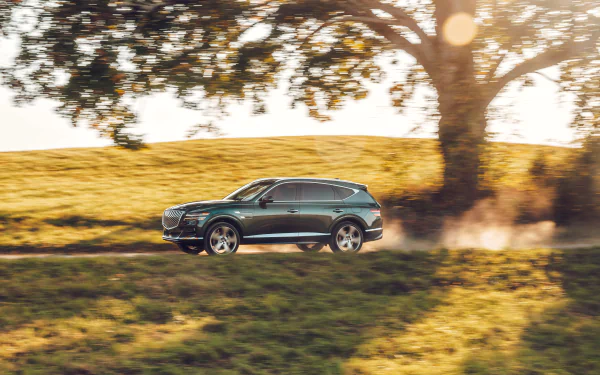 green car SUV car vehicle Genesis GV80 HD Desktop Wallpaper | Background Image