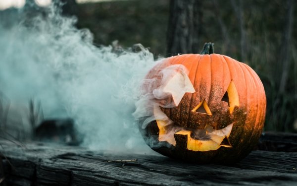 Holiday Halloween Smoke Jack-O'-Lantern HD Wallpaper | Background Image