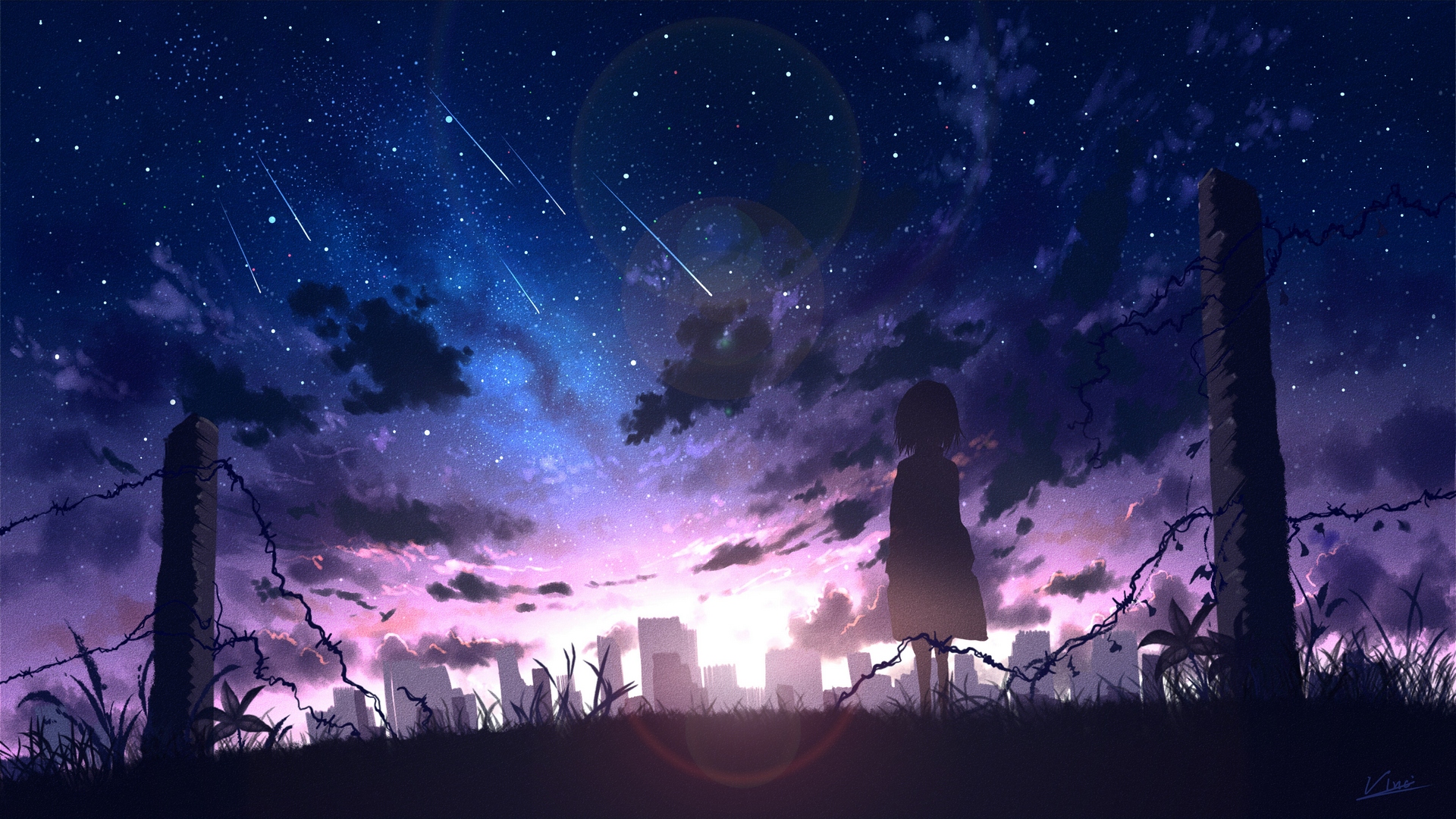 Anime Night HD Wallpaper by vinci_v柒