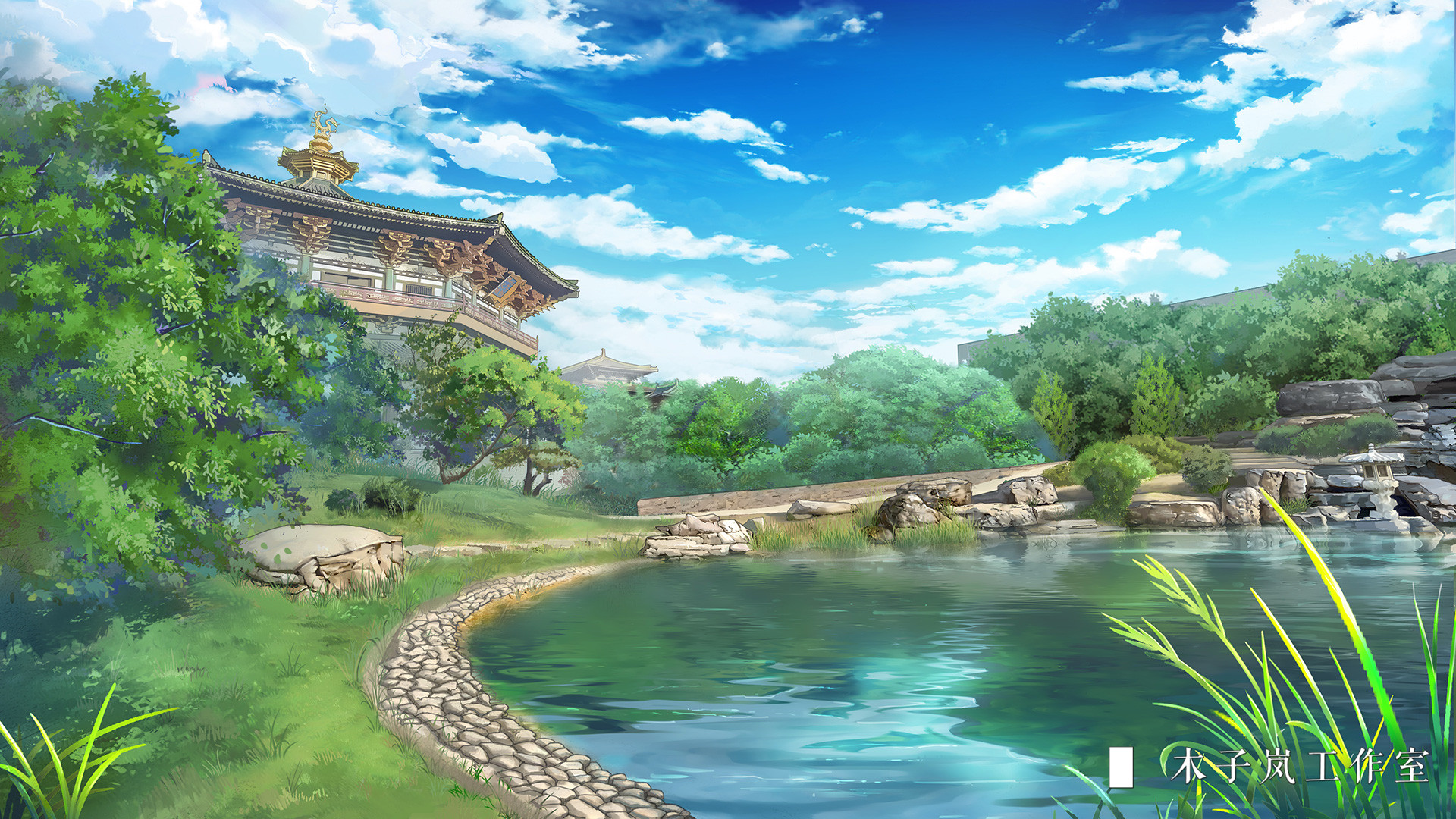Light on the Lake [1920x1080] | Scenery background, Fantasy landscape, Anime  scenery wallpaper