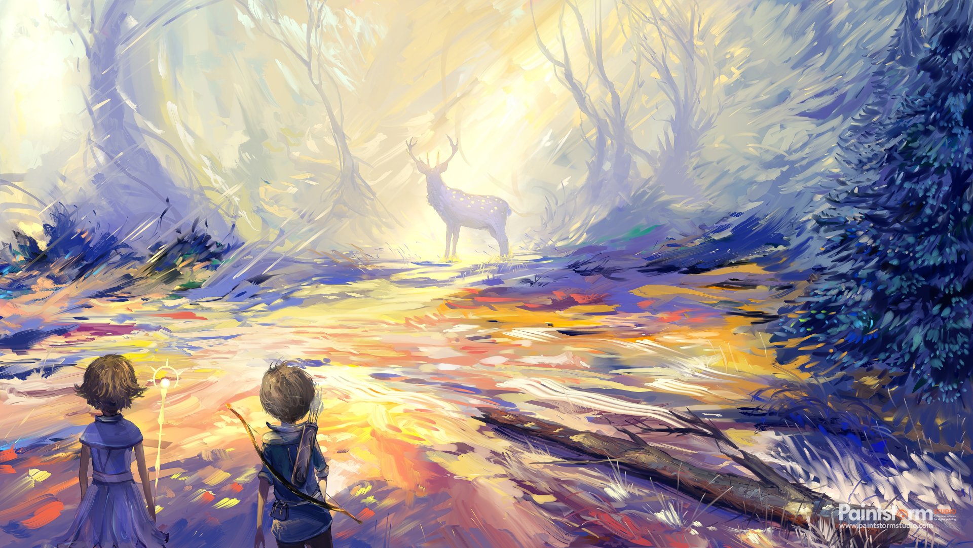 Enchanted Stag — 4K Fantasy Forest Wallpaper by Hangmoon | 5000x2817 ...