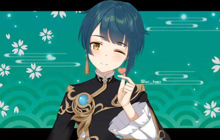 Xingqiu (Genshin Impact) video game Genshin Impact HD Desktop Wallpaper | Background Image