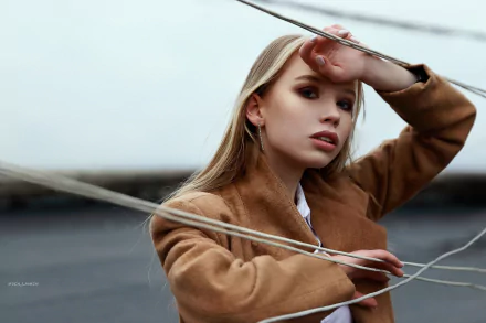 portrait long hair blonde woman model HD Desktop Wallpaper | Background Image