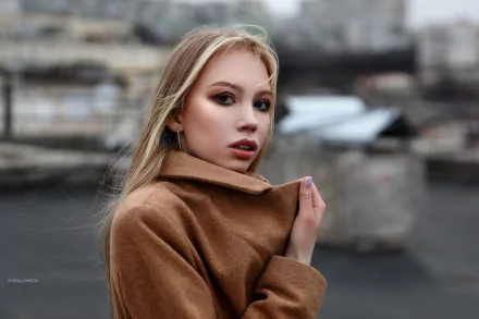 portrait long hair blonde woman model HD Desktop Wallpaper | Background Image