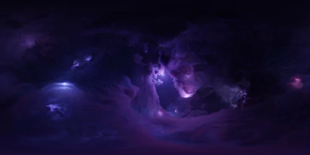 HD desktop wallpaper of a sci-fi nebula with swirling purple and blue hues, creating a mesmerizing space background.