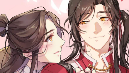 Xie Lian San Lang Hua Cheng His Royal Highness the Crown Prince of Xianle Heaven Official's Blessing Crimson Rain Sought Flower Anime Tian Guan Ci Fu HD Desktop Wallpaper | Background Image