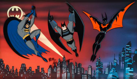 Gotham City Bat-Signal Terry McGinnis Bruce Wayne Batman Beyond The New Batman Adventures Batman TV Show Batman: The Animated Series HD Desktop Wallpaper | Background Image
