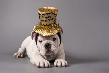 hat puppy baby animal dog Animal english bulldog HD Desktop Wallpaper | Background Image
