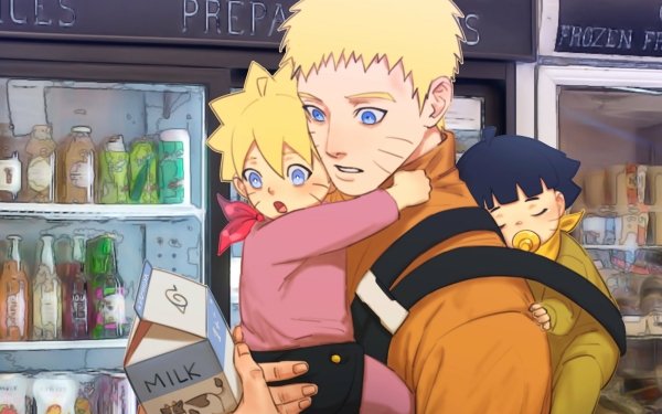 Anime Boruto Naruto Naruto Uzumaki Boruto Uzumaki Himawari Uzumaki Blonde Milk HD Wallpaper | Background Image