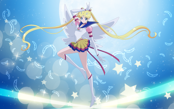 Anime Sailor Moon Crystal Sailor Moon Blonde Wings Blue Eyes Usagi Tsukino Stars High Heels HD Wallpaper | Background Image