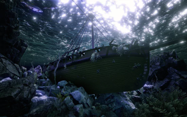 sea bed shipwreck underwater ship sea vehicle wreck HD Desktop Wallpaper | Background Image