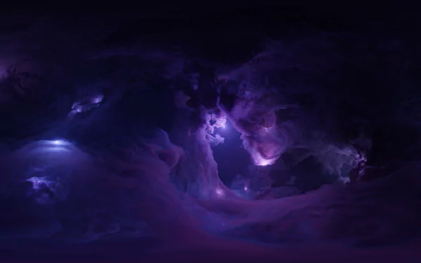HD desktop wallpaper of a sci-fi nebula with swirling purple and blue hues, creating a mesmerizing space background.