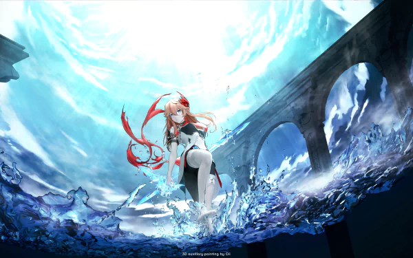 genderbend Tartaglia Childe (Genshin Impact) video game Genshin Impact HD Desktop Wallpaper | Background Image