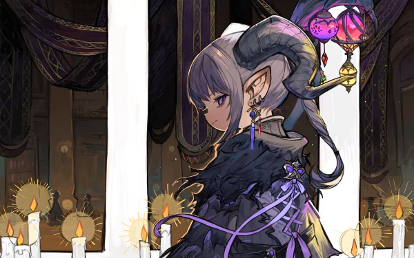 pointed ears horns white hair Lalafell (Final Fantasy) Final Fantasy video game Final Fantasy XIV HD Desktop Wallpaper | Background Image