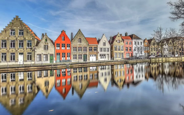 reflection flanders man made Bruges HD Desktop Wallpaper | Background Image