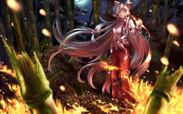 Fujiwara no Mokou Anime Touhou HD Desktop Wallpaper | Background Image