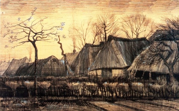 Artistic Vincent Van Gogh Hut Painting HD Wallpaper | Background Image