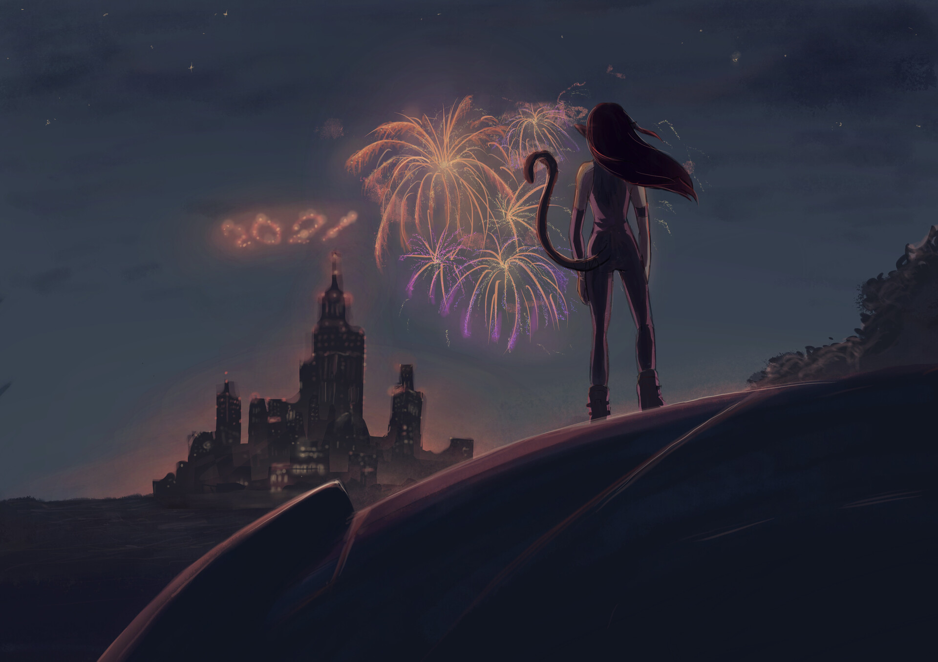 Anime Fireworks HD Wallpaper by Xuan Thao VO