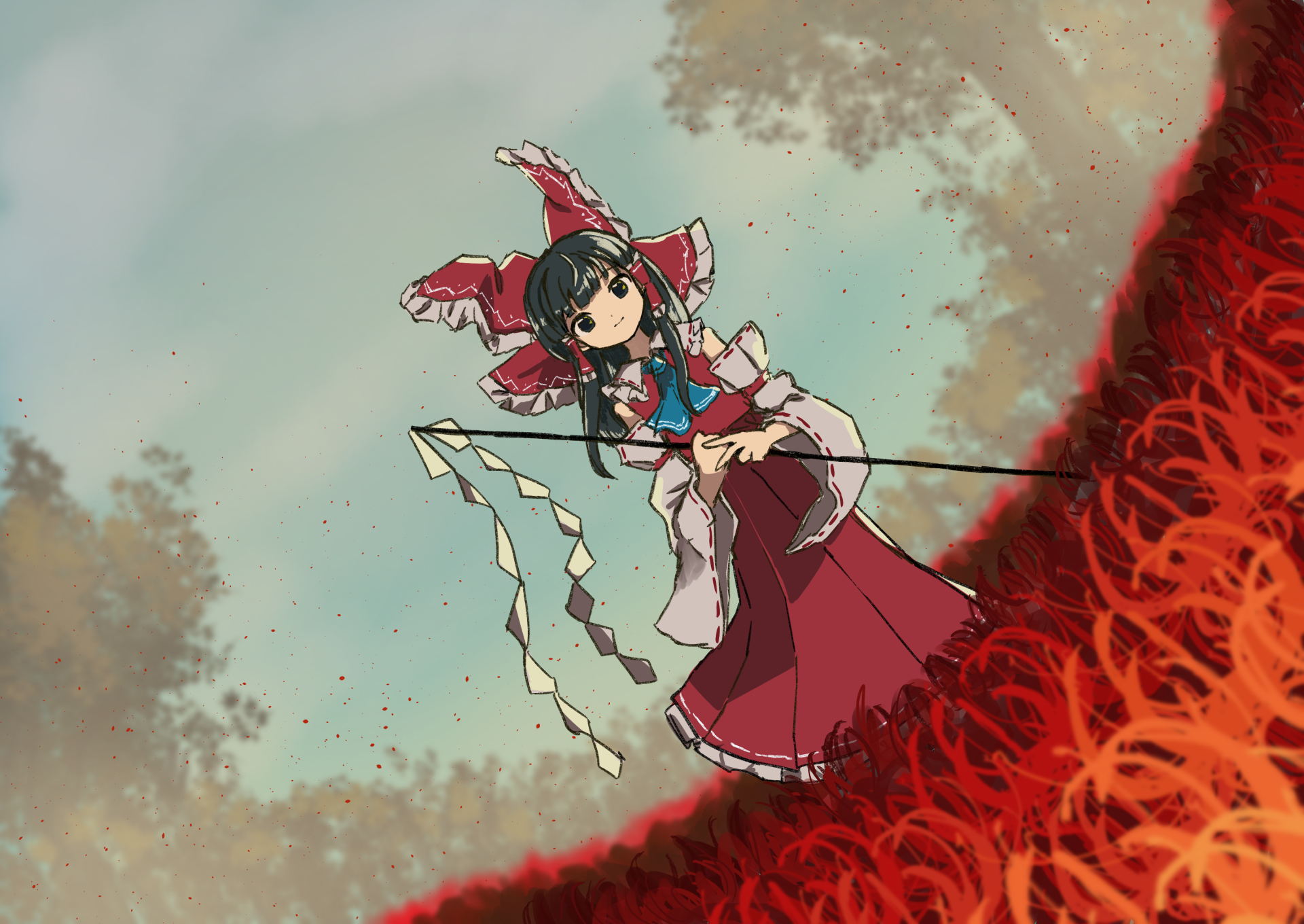 Download Reimu Hakurei Anime Touhou HD Wallpaper by ねるぞう