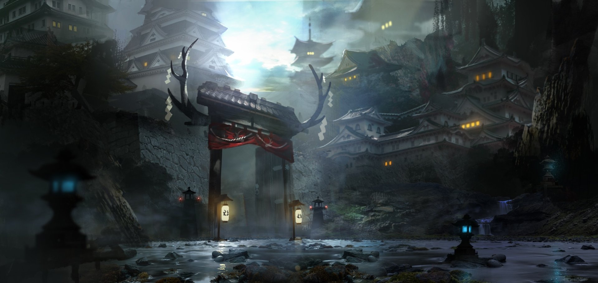 Download Anime Temple HD Wallpaper by ムシウニ