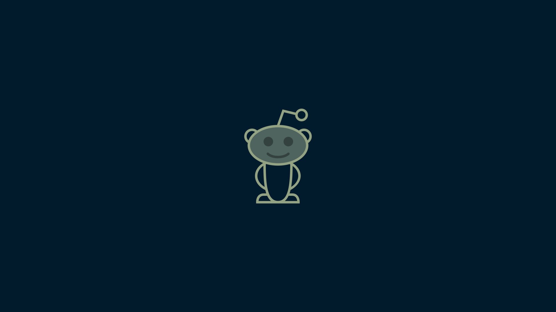 HD desktop wallpaper with a minimalist Reddit mascot design on a dark blue background.