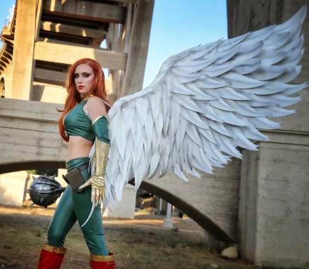 mace red hair wings Hawkgirl (DC Comics) woman cosplay HD Desktop Wallpaper | Background Image