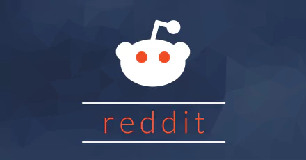 HD desktop wallpaper featuring the Reddit logo with a stylized alien mascot on a geometric blue background.