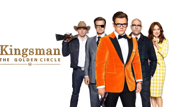 Taron Egerton Mark Strong Julianne Moore Colin Firth Channing Tatum movie Kingsman: The Golden Circle HD Desktop Wallpaper | Background Image