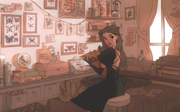 black dress woman artistic HD Desktop Wallpaper | Background Image