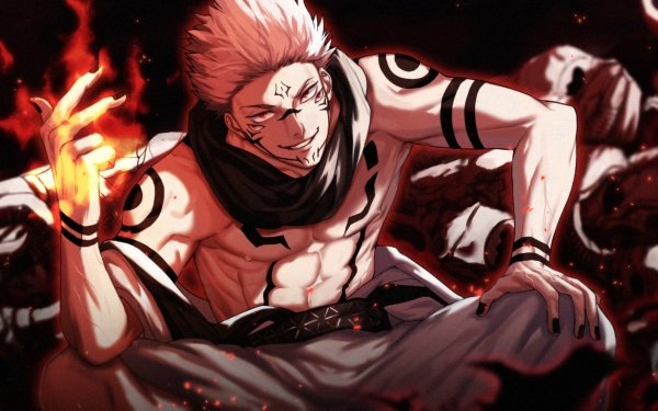 Anime Jujutsu Kaisen Sukuna Pink Hair Red Eyes HD Wallpaper | Background Image