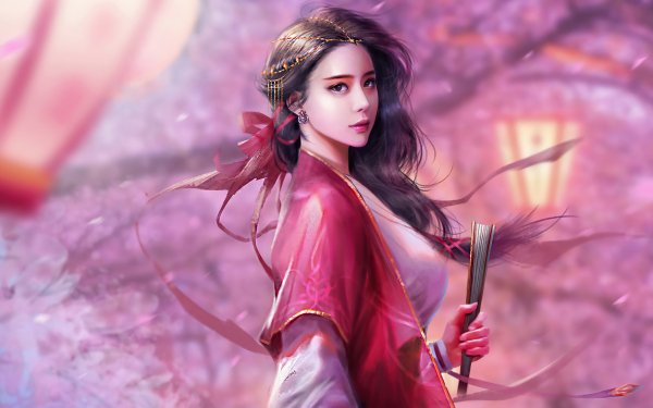Fantasy Oriental Brown Hair HD Wallpaper | Background Image