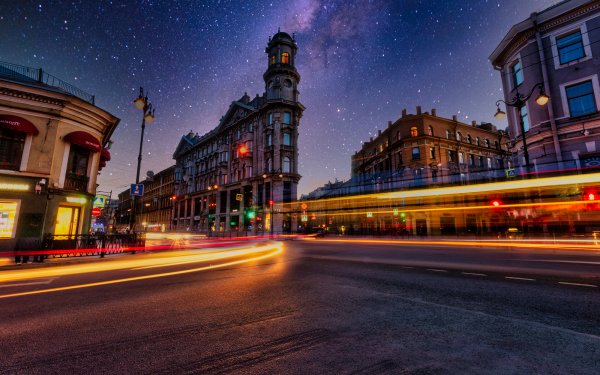 Photography Time-lapse Urban Traffic Light Night HD Wallpaper | Background Image