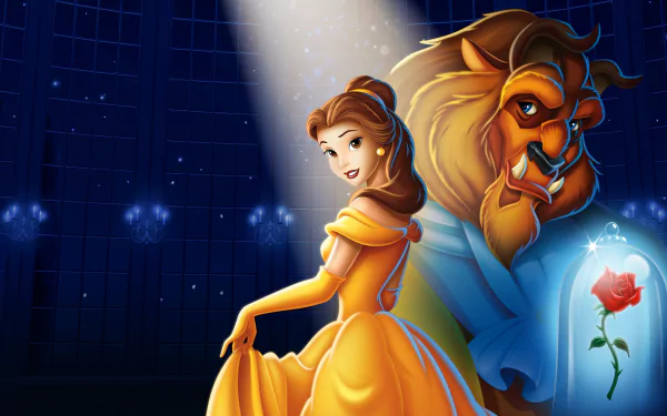 rose Beauty And The Beast (1991) Belle (Beauty and the Beast) Beast (Beauty and the Beast) movie HD Desktop Wallpaper | Background Image