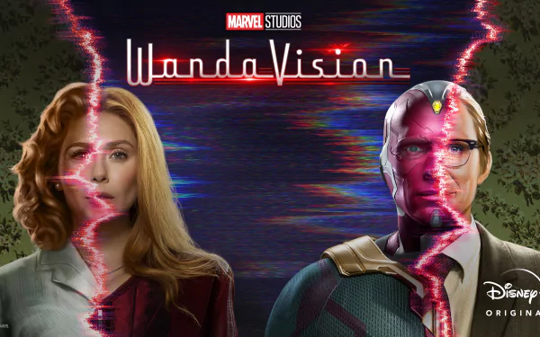 Scarlet Witch Vision (Marvel Comics) Paul Bettany Elizabeth Olsen TV Show WandaVision HD Desktop Wallpaper | Background Image