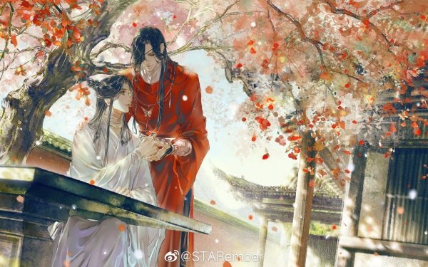 Anime Tian Guan Ci Fu Heaven Official's Blessing His Royal Highness the Crown Prince of Xianle Crimson Rain Sought Flower Hua Cheng San Lang Xie Lian HD Wallpaper | Background Image