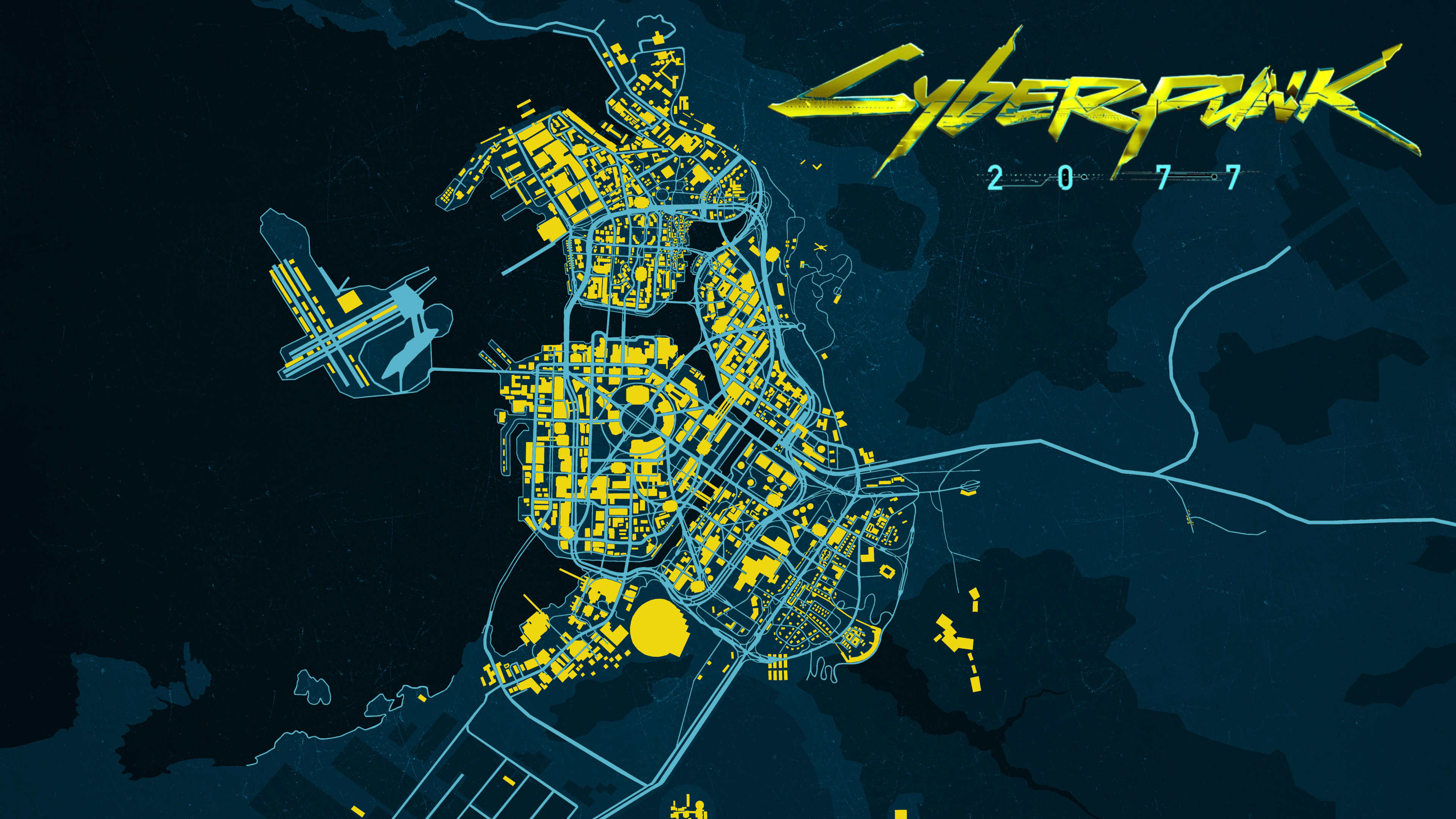 cyberpunk city map