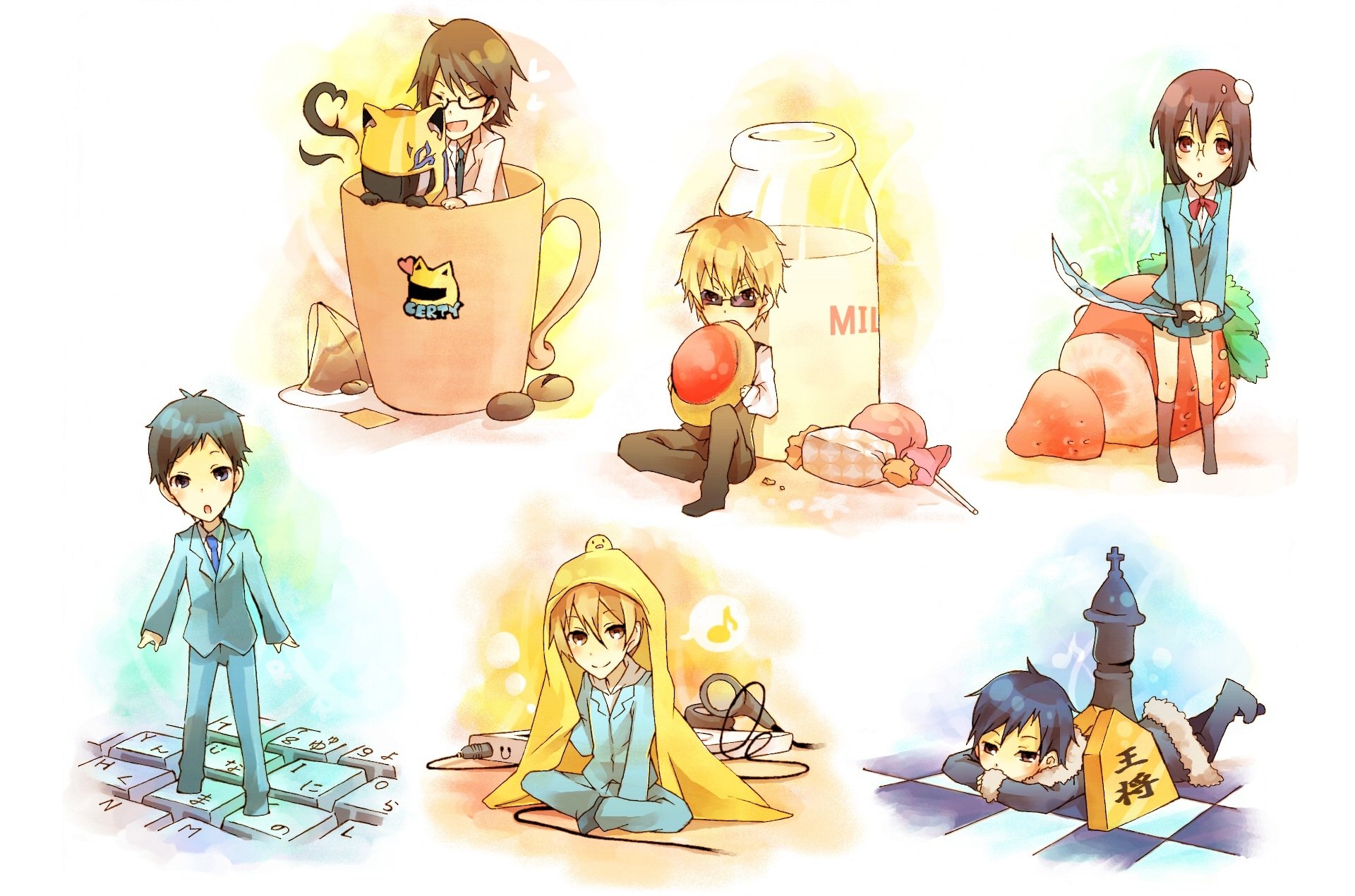 Download Celty Sturluson Izaya Orihara Shizuo Heiwajima Mikado Ryūgamine Shinra Kishitani Masaomi Kida Anri Sonohara Anime Durarara!! HD Wallpaper