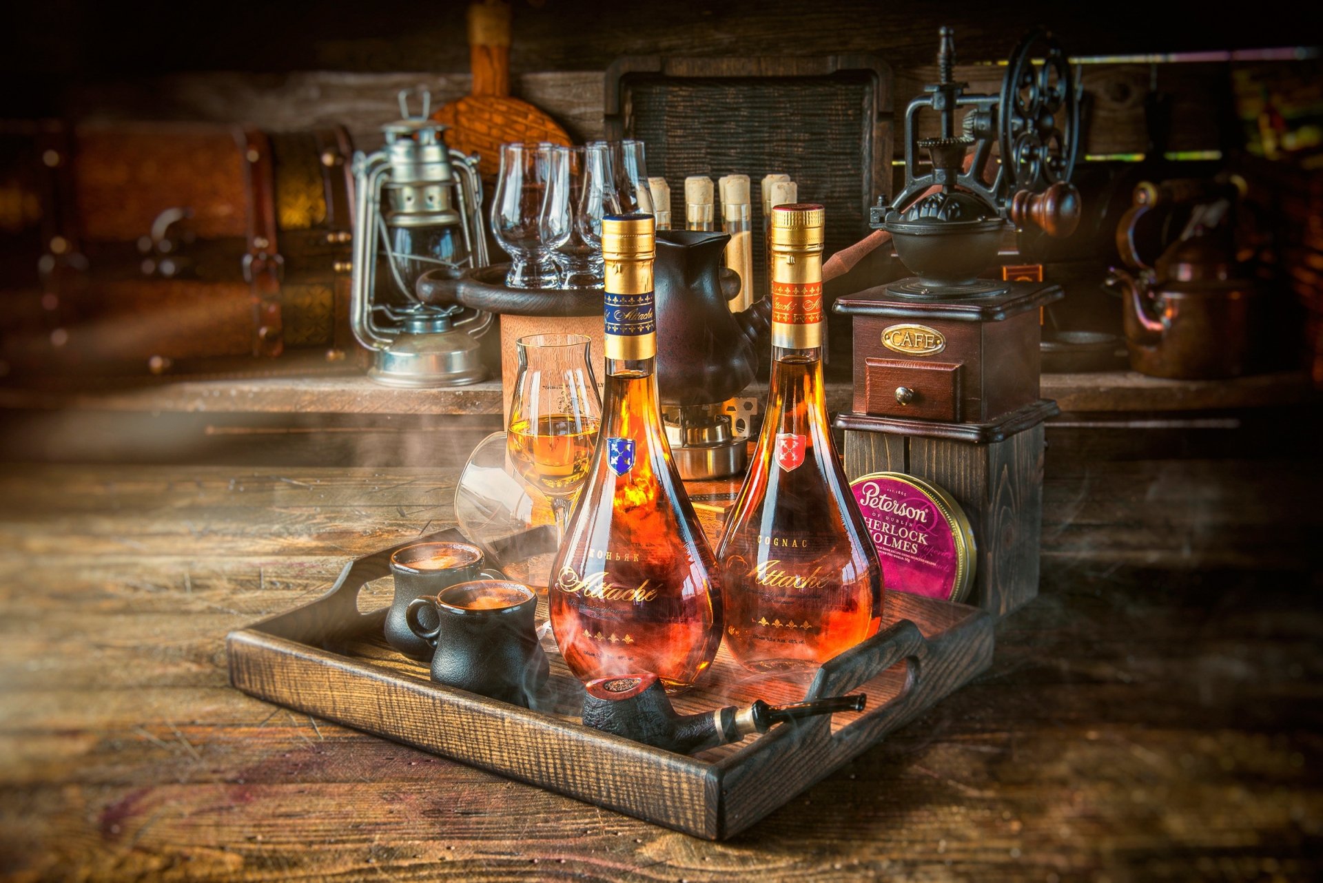 Download Drink Cognac Still Life Bottle Food Alcohol HD Wallpaper