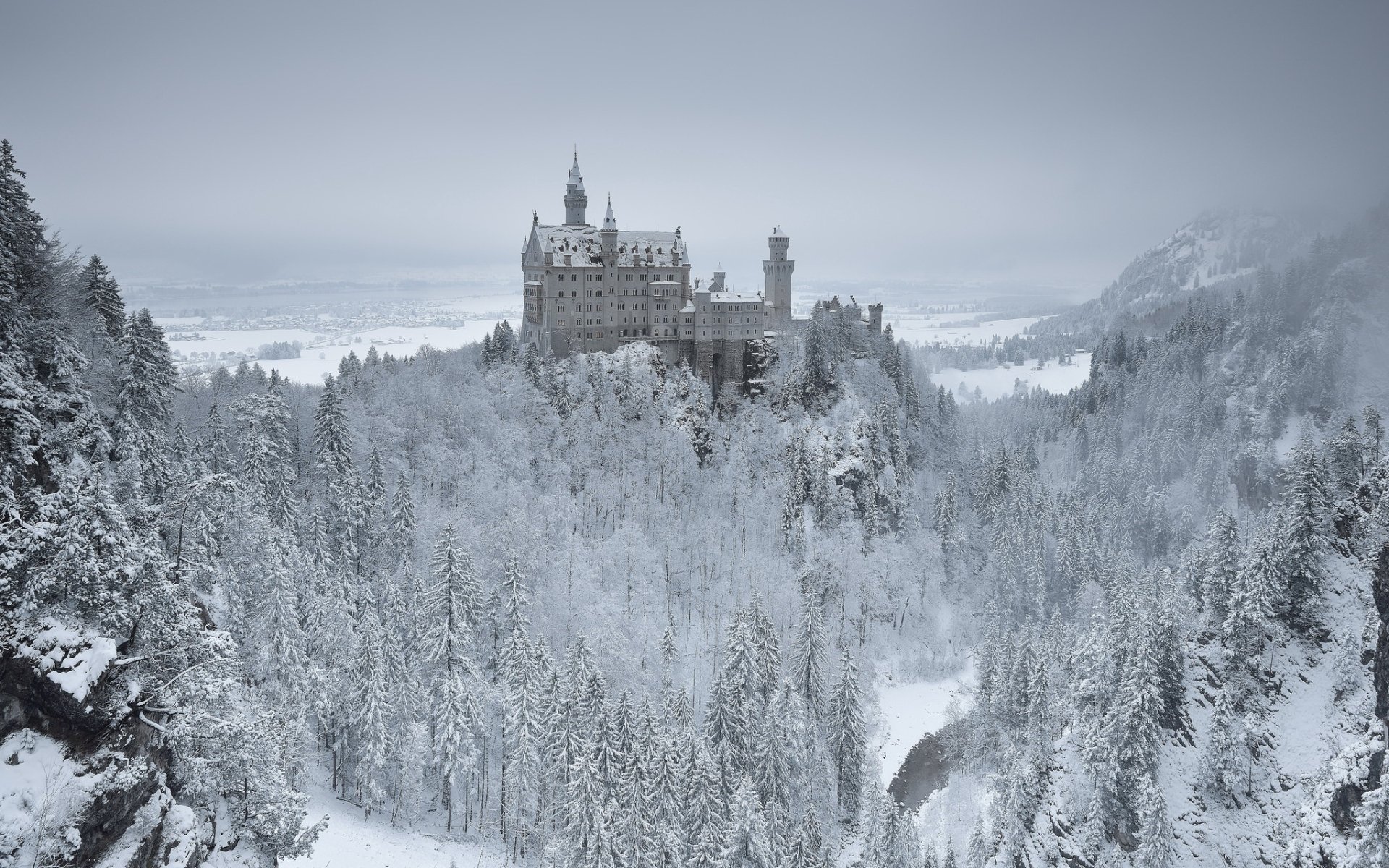 Download Winter Castle Germany Man Made Neuschwanstein Castle HD Wallpaper