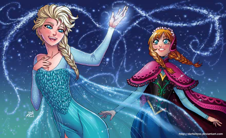 snow brown hair blonde Anna (Frozen) Elsa (Frozen) Frozen (Movie) movie HD Desktop Wallpaper | Background Image