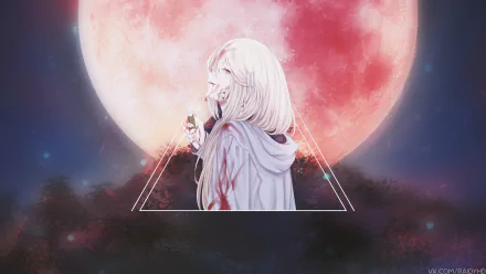 full moon lighter Anime girl anime girl HD Desktop Wallpaper | Background Image