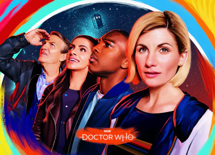 Tosin Cole Mandip Gill Jodie Whittaker Bradley Walsh TV Show Doctor Who (2005) HD Desktop Wallpaper | Background Image