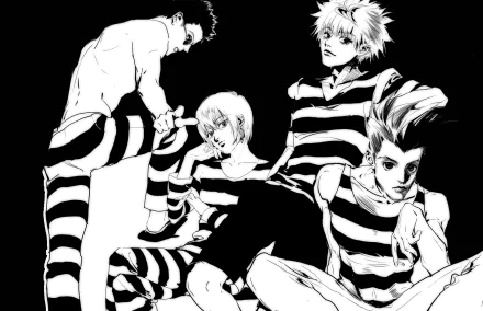 Killua Zoldyck Gon Freecss Kurapika (Hunter × Hunter) Leorio Paradinight Anime Hunter x Hunter HD Desktop Wallpaper | Background Image