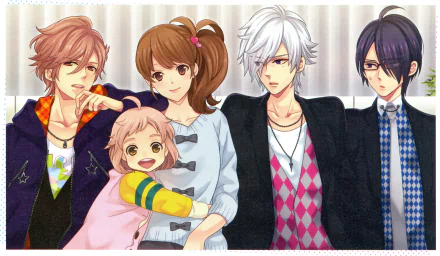 Wataru Asahina Fuuto Asahina Tsubaki Asahina Azusa Asahina Ema Hinata Anime Brothers Conflict HD Desktop Wallpaper | Background Image