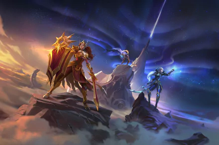 Pantheon (League Of Legends) Diana (League Of Legends) Leona (League Of Legends) League of Legends: Wild Rift video game League Of Legends HD Desktop Wallpaper | Background Image