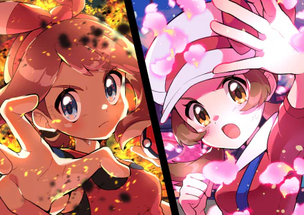 May (Pokémon) Lyra (Pokemon) Anime Pokémon HD Desktop Wallpaper | Background Image