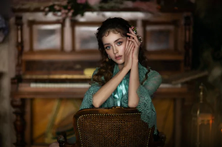 depth of field brunette woman model HD Desktop Wallpaper | Background Image