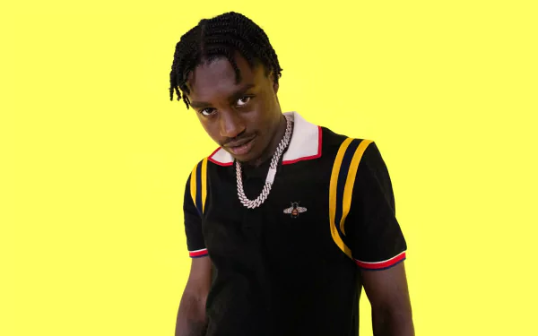 HD desktop wallpaper featuring a person with a black and yellow striped shirt against a vibrant yellow background.