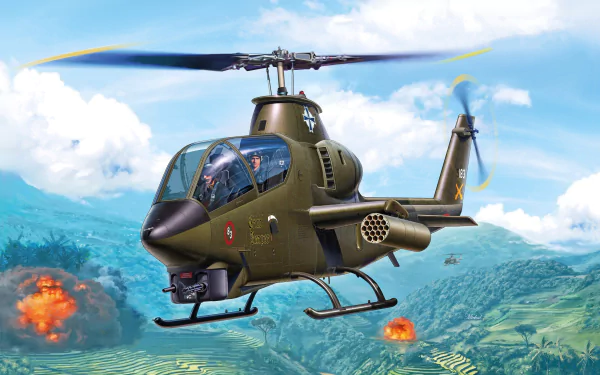 attack helicopter aircraft helicopter military Bell AH-1 Cobra HD Desktop Wallpaper | Background Image
