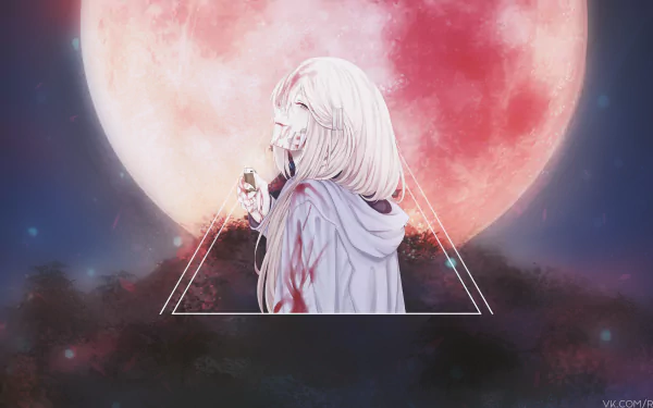 full moon lighter Anime girl anime girl HD Desktop Wallpaper | Background Image